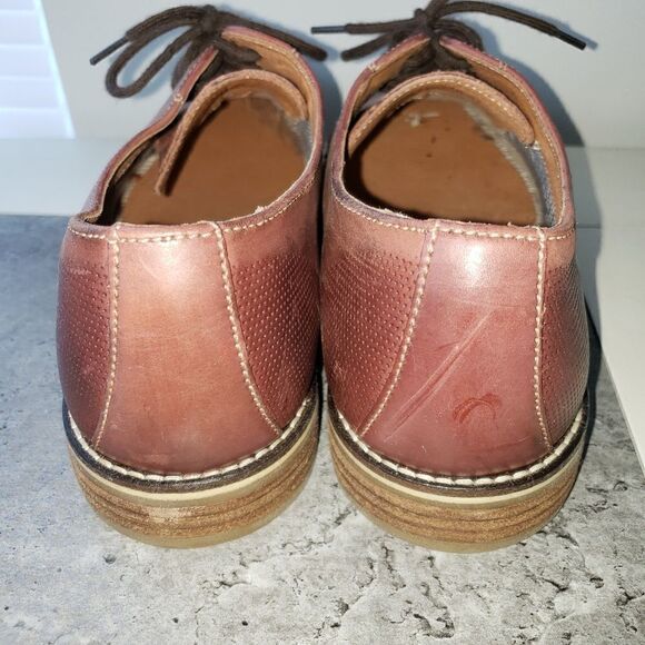 ALFANI CHADWICK RED BROWN LEATHER DRESS SHOES SIZE 10M - Picture 4 of 7